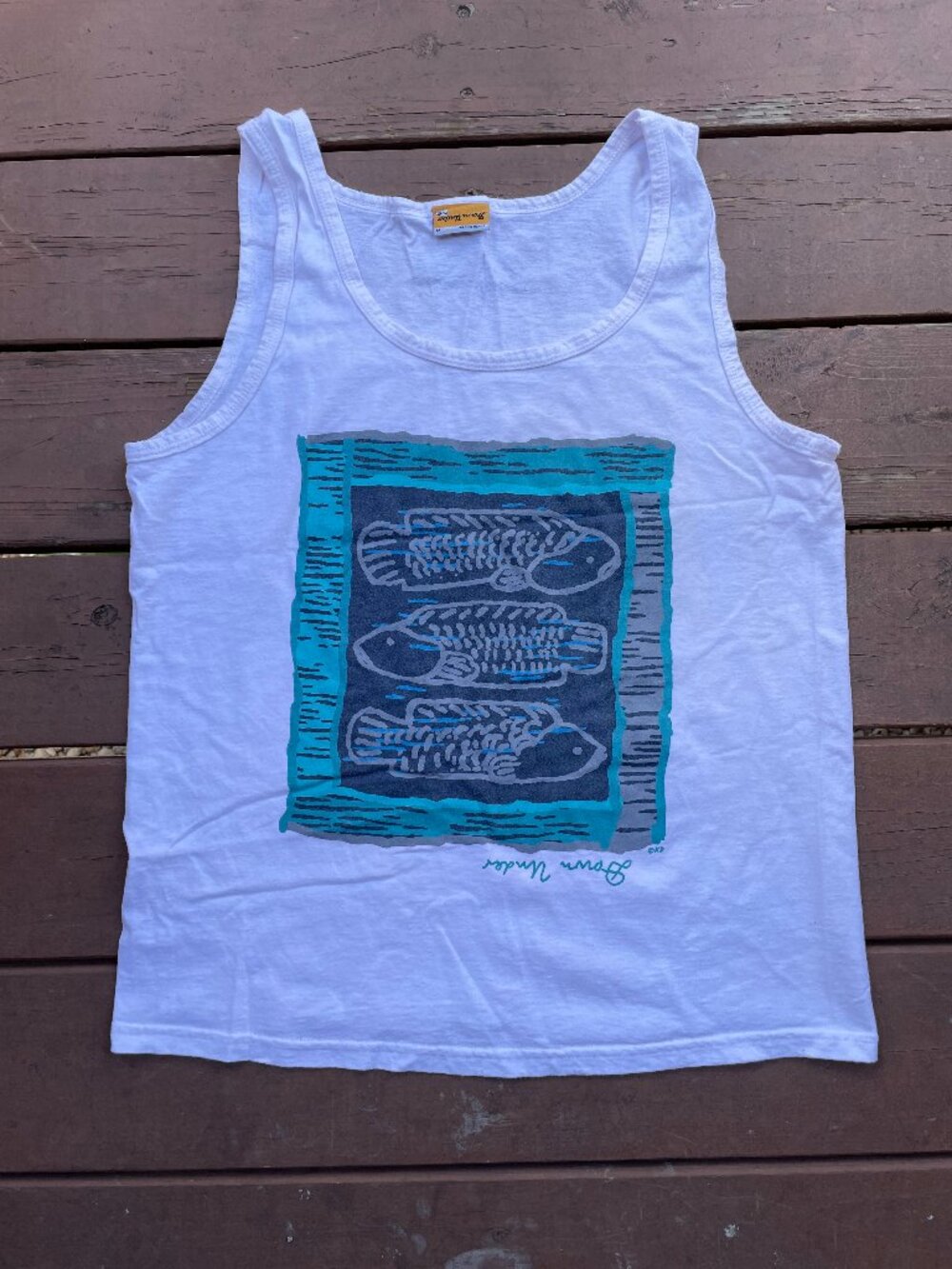 Down Under Triple Fish Artsy Tank Top - Size M